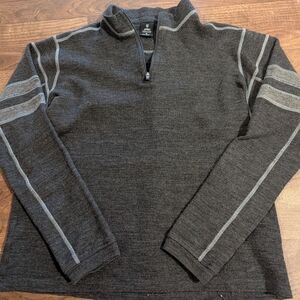 Kuhl Team Merino Wool 1/4 Zip Fleece Jacket Mens Size Medium Gray Color